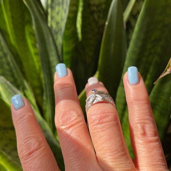 Authentic sapphire sterling silver ring - Picture 5 of 8